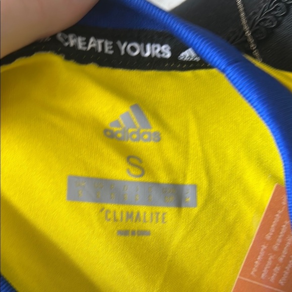 Adidas Yellow and Blue Climalite Tee - Picture 2 of 5
